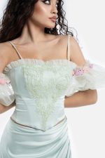 Corsetto Verde con Ricami in Pizzo | Ms Ardelia