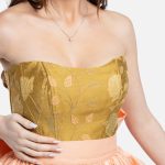 Corset jaune moutarde en Shantung de soie | Caterina