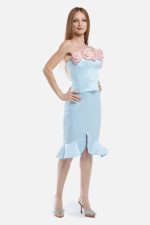 Jupe midi bleu poudre | Lady Rose