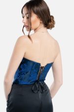 Corset en Brocart Noir et Bleu | Ms Blue - Limited Edition – Image 2